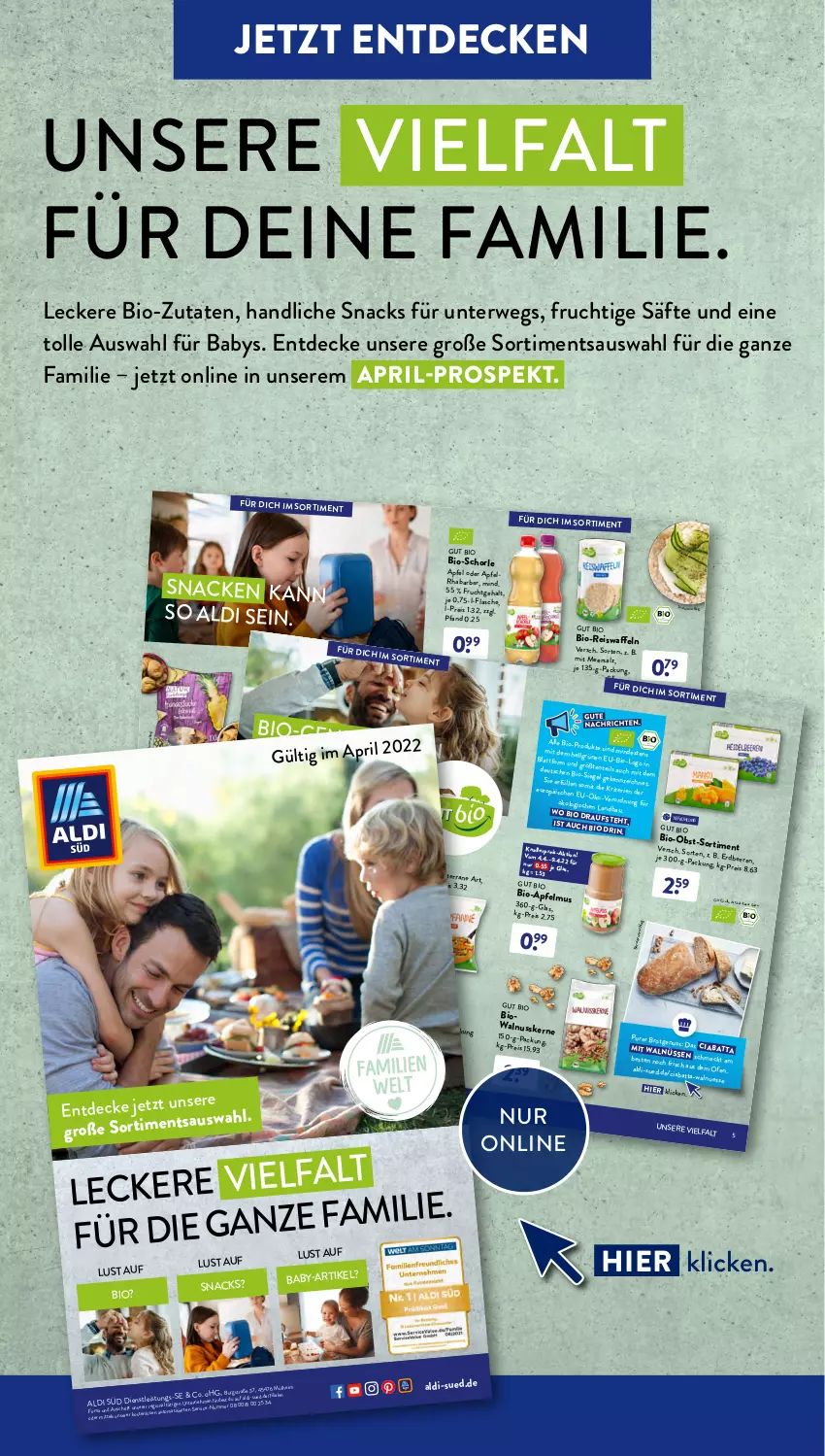 Aktueller Prospekt AldiSud - ALDI Aktuell - von 02.05 bis 05.05.2022 - strona 30 - produkty: aldi, apfel, auto, beere, beeren, bio, brot, ciabatta, decke, dekoration, eis, eiswaffeln, elle, ente, erdbeere, erdbeeren, flasche, fleisch, frucht, fruchtsaft, fruchtsaftgetränk, Geflügel, getränk, gin, hafer, Hefe, knallerpreis, LG, meersalz, mehl, nuss, obst, Ofen, orange, pril, reis, Reiswaffeln, rhabarber, ring, rwe, saft, säfte, sahne, salz, sauce, schorle, snack, snacks, Spezi, Spiele, Tasche, taschen, Ti, tisch, tomate, tomaten, waffeln, walnuss, weizenmehl, wiener, würstchen, ZTE