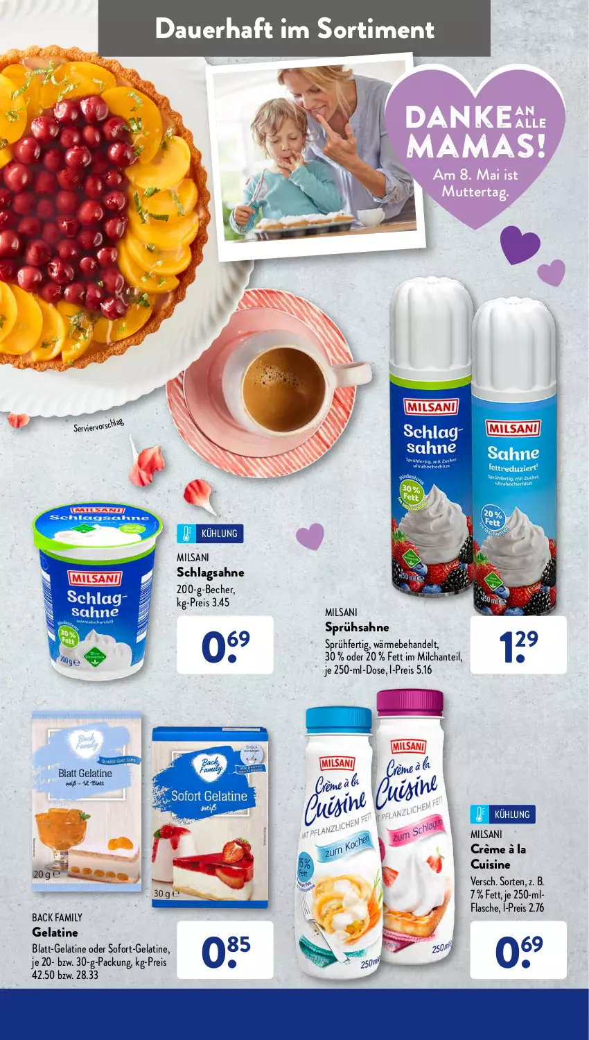 Aktueller Prospekt AldiSud - ALDI Aktuell - von 02.05 bis 05.05.2022 - strona 41 - produkty: auer, Becher, eis, flasche, gelatine, mam, milch, reis, sahne, schlagsahne, Ti