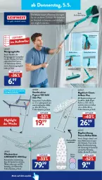 Gazetka promocyjna AldiSud - ALDI Aktuell - Gazetka - ważna od 05.05 do 05.05.2022 - strona 28 - produkty: aldi, asus, auto, beutel, bügel, Bügeleisen, bügeltisch, decke, dell, eis, elle, ente, Gummibesen, lamm, leifheit, leine, leitz, mac, Mode, molto, Reinigung, Spezi, steckdose, Teleskop, teleskopstiel, teller, Ti, Tiere, tisch, Trockner, wäscheschirm, wasser