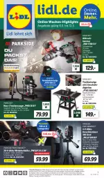 Gazetka promocyjna Lidl - Wochen-Highlights im Onlineshop - Gazetka - ważna od 12.03 do 12.03.2023 - strona 1 - produkty: Abbruchhammer, akku, Akku-Winkelschleifer, angebot, angebote, Behälter, eis, elle, gsw, kraft, ladegerät, ndk, Parkside, Pendelhubstichsäge, reis, reiss, rel, säge, Schal, Schale, stichsäge, telefon, Ti, tisch, Tischkreissäge, Trockensauger, uhr, Winkelschleifer