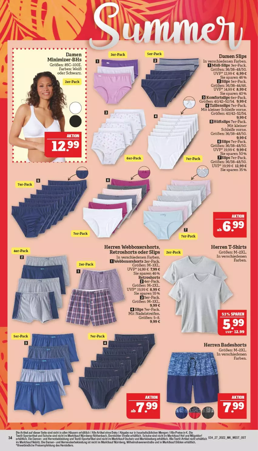 Aktueller Prospekt Marktkauf - Prospekt - von 03.07 bis 09.07.2022 - strona 34 - produkty: Bad, badeshorts, eis, elle, herren badeshort, kleid, Kleidung, leine, reifen, reis, retroshorts, schuhe, shirt, shirts, shorts, slip, slips, Sport, T-Shirt, Taillenslip, teller, Ti