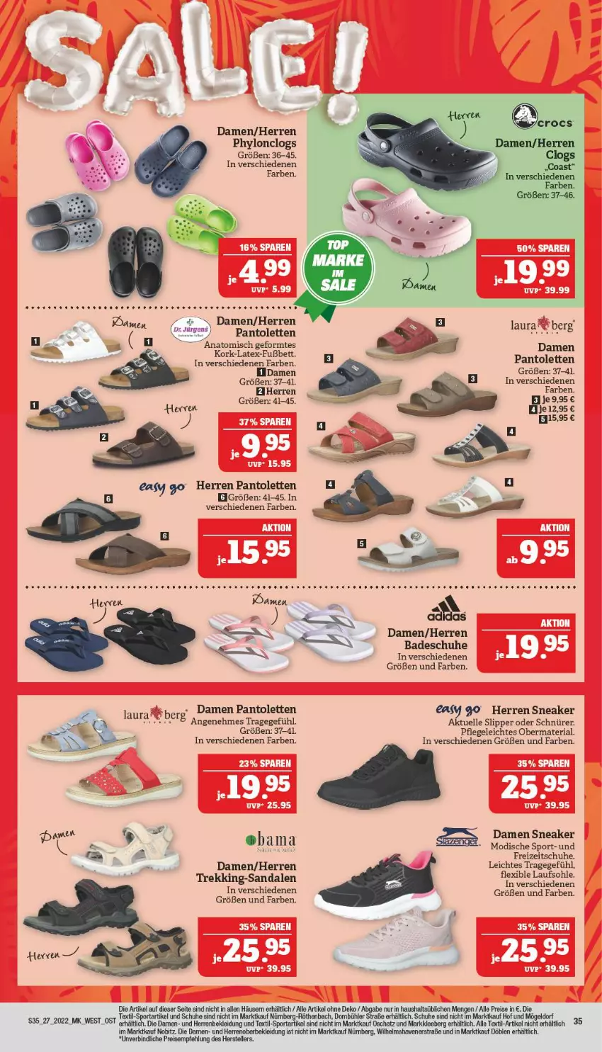 Aktueller Prospekt Marktkauf - Prospekt - von 03.07 bis 09.07.2022 - strona 35 - produkty: Bad, bett, Clogs, eis, elle, Freizeitschuhe, Hylo, kleid, Kleidung, LG, pantolette, pantoletten, reis, Ria, schuhe, slip, Slipper, sneaker, Sport, teller, Ti