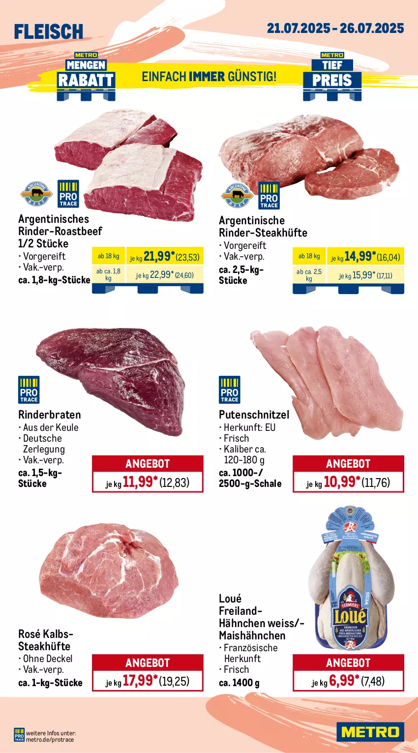 Aktueller Prospekt Metro - Wochen-Angebote - von 21.07 bis 26.07.2025 - strona 2 - produkty: angebot, Bau, bauchscheiben, beef, braten, decke, Deckel, eis, filet, fleisch, grill, grillfackeln, honig, kotelett, mais, Metro, paprika, pute, putenschnitzel, reis, rind, rinder, rinderbraten, roastbeef, Schal, Schale, schnitzel, schwein, schweine, Schweinebauch, schweinebauchscheiben, spareribs, steak, steakhüfte, steaks, Ti, tiefpreis, wein, weine