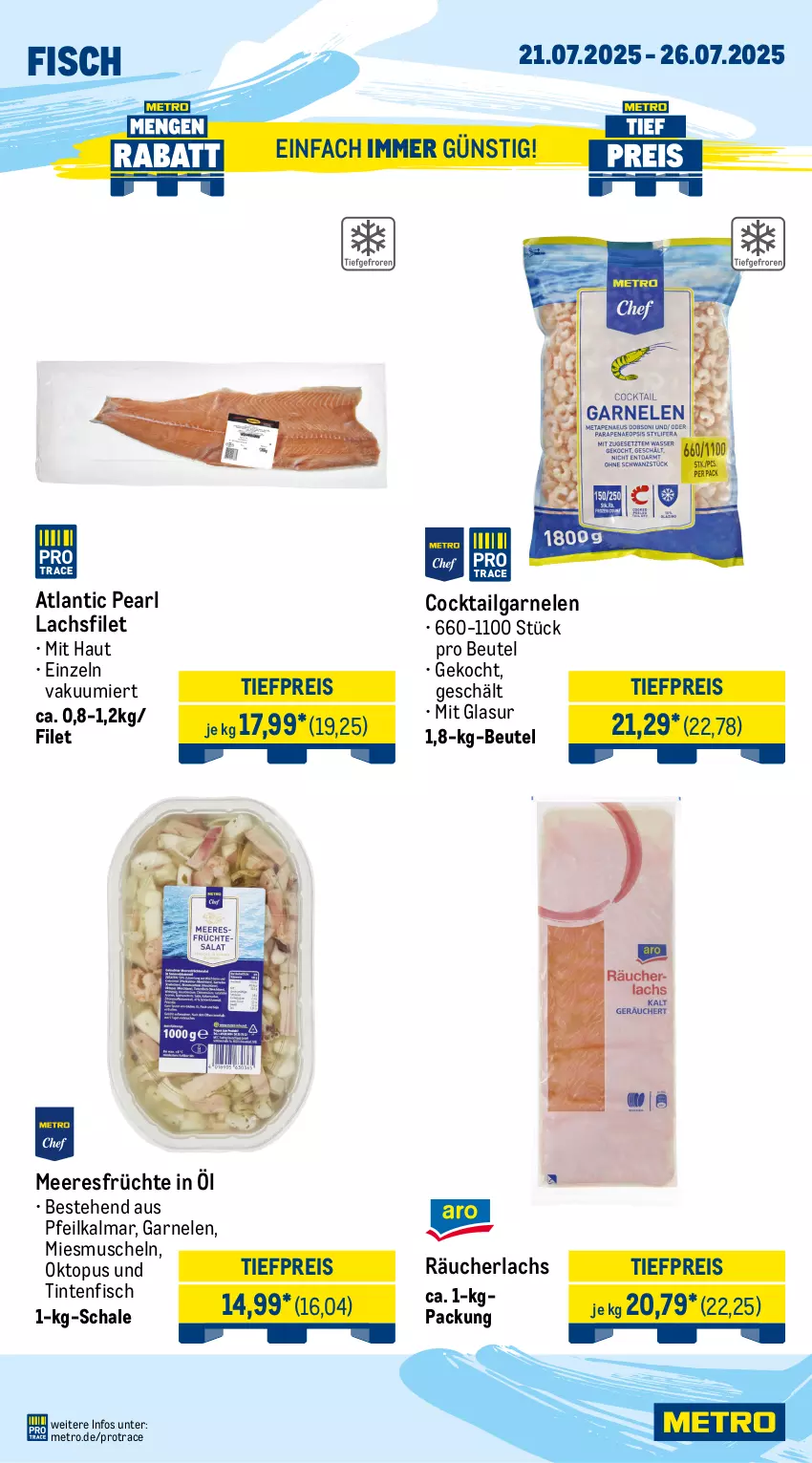 Aktueller Prospekt Metro - Wochen-Angebote - von 21.07 bis 26.07.2025 - strona 6 - produkty: avocado, beere, beeren, beutel, cocktail, eis, filet, fisch, früchte, garnelen, heidelbeere, heidelbeeren, johannisbeere, Johannisbeeren, lachs, lachsfilet, LG, meeresfrüchte, Metro, Muscheln, nuss, obst, Papaya, Räucherlachs, reis, Schal, Schale, Ti, tiefpreis