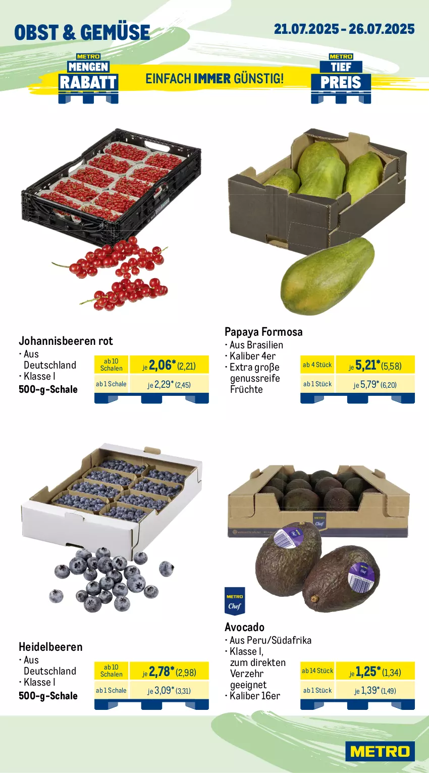 Aktueller Prospekt Metro - Wochen-Angebote - von 21.07 bis 26.07.2025 - strona 7 - produkty: avocado, beere, beeren, beutel, cocktail, eis, filet, fisch, früchte, garnelen, heidelbeere, heidelbeeren, johannisbeere, Johannisbeeren, lachs, lachsfilet, LG, meeresfrüchte, Metro, Muscheln, nuss, obst, Papaya, Räucherlachs, reis, Schal, Schale, Ti, tiefpreis