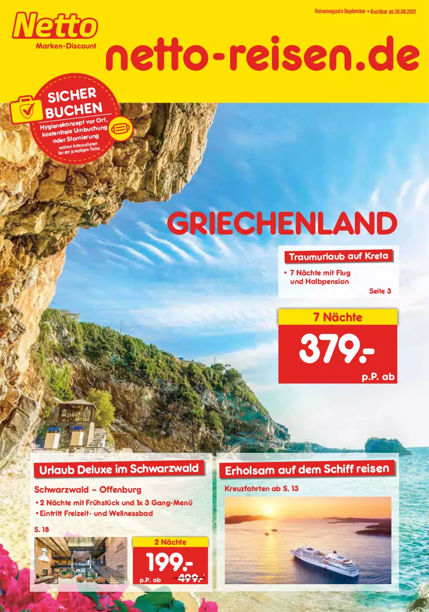 Aktueller Prospekt Netto Marken-Discount - Reisemagazin September - von 26.08 bis 30.09.2021 - strona 1