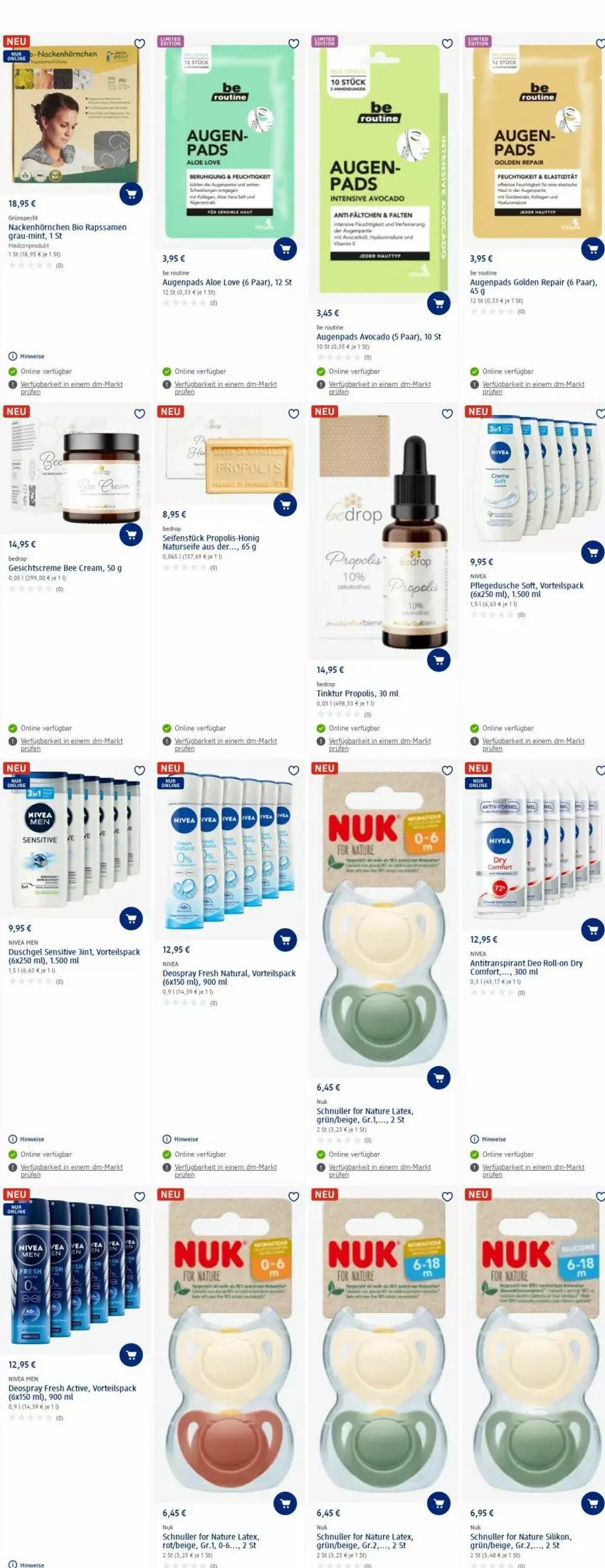 Aktueller Prospekt Dm Drogerie - Prospekte - von 23.10 bis 01.11.2023 - strona 7 - produkty: Antitranspirant, asti, avocado, bio, creme, deo, deo roll-on, deospray, dusche, duschgel, eis, Gesichtscreme, honig, hörnchen, LG, medizinprodukt, mint, natur, natura, nivea, Nivea Men, nuk, Pants, pflegedusche, Propolis, roll-on, Seife, specht, Ti, tuc