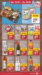 Gazetka promocyjna Aldi Nord - Von Montag - Gazetka - ważna od 18.01 do 18.01.2025 - strona 11 - produkty: amaro, auer, beutel, bier, burgunder, elle, erfrischungsgetränk, flasche, getränk, grauer burgunder, Hauswurz, Jagertee, Kraut, kräuter, kräuterlikör, Kugel, likör, limo, Maus, Mett, obst, Obstbrand, Sauerkraut, senf, südtiroler, tee, Ti, wein, Weißwein, Wild, wurst, ZTE