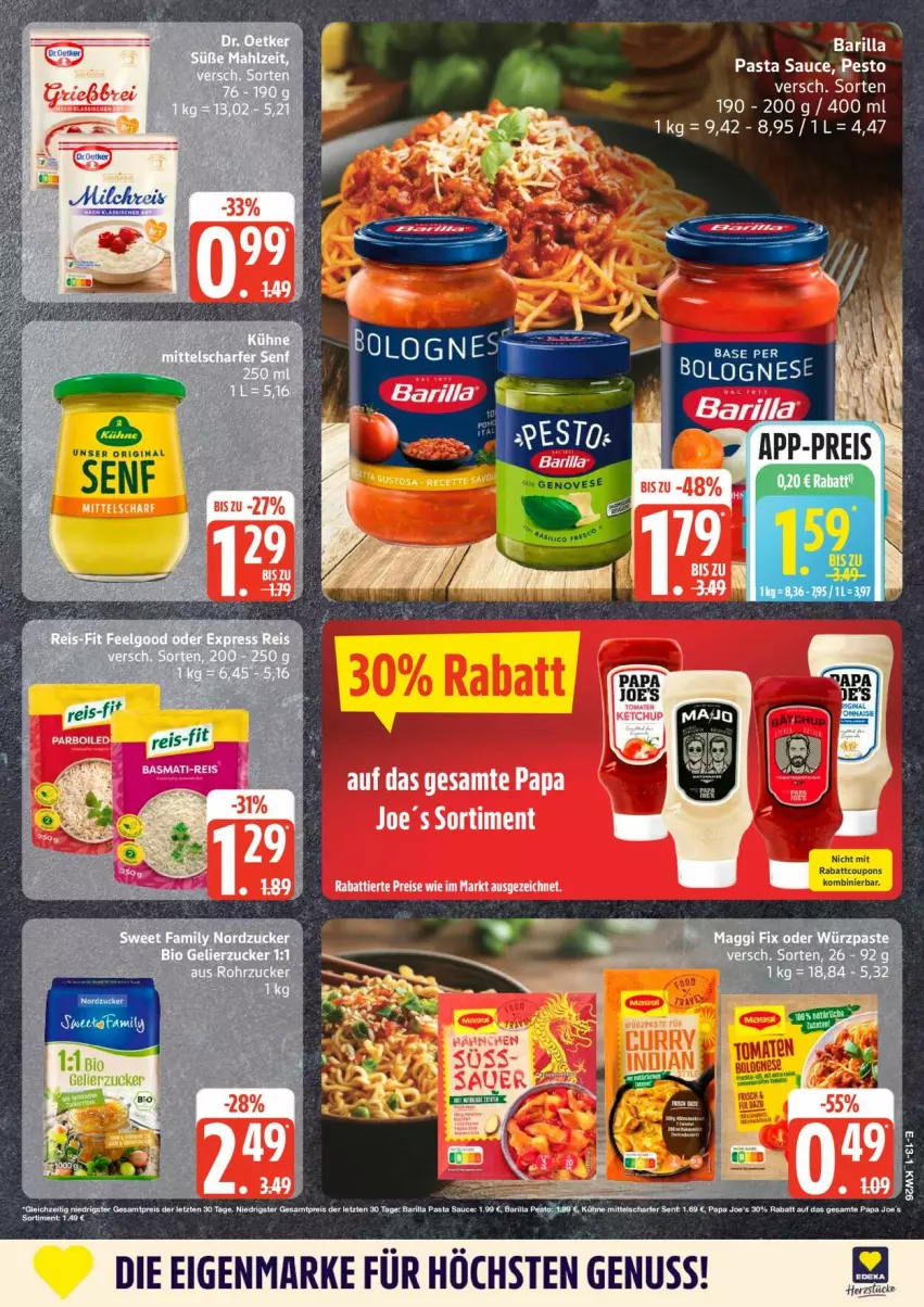 Aktueller Prospekt Edeka - Prospekte - von 22.06 bis 27.06.2026 - strona 15 - produkty: ACC, barilla, nuss, pasta, Pasta Sauce, pesto, sauce