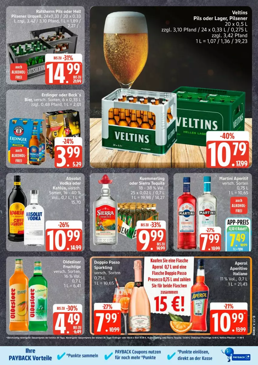 Aktueller Prospekt Edeka - Prospekte - von 22.06 bis 27.06.2026 - strona 20 - produkty: coupon, coupons, ente, payback, pils, pilsener, tee, Ti, veltins