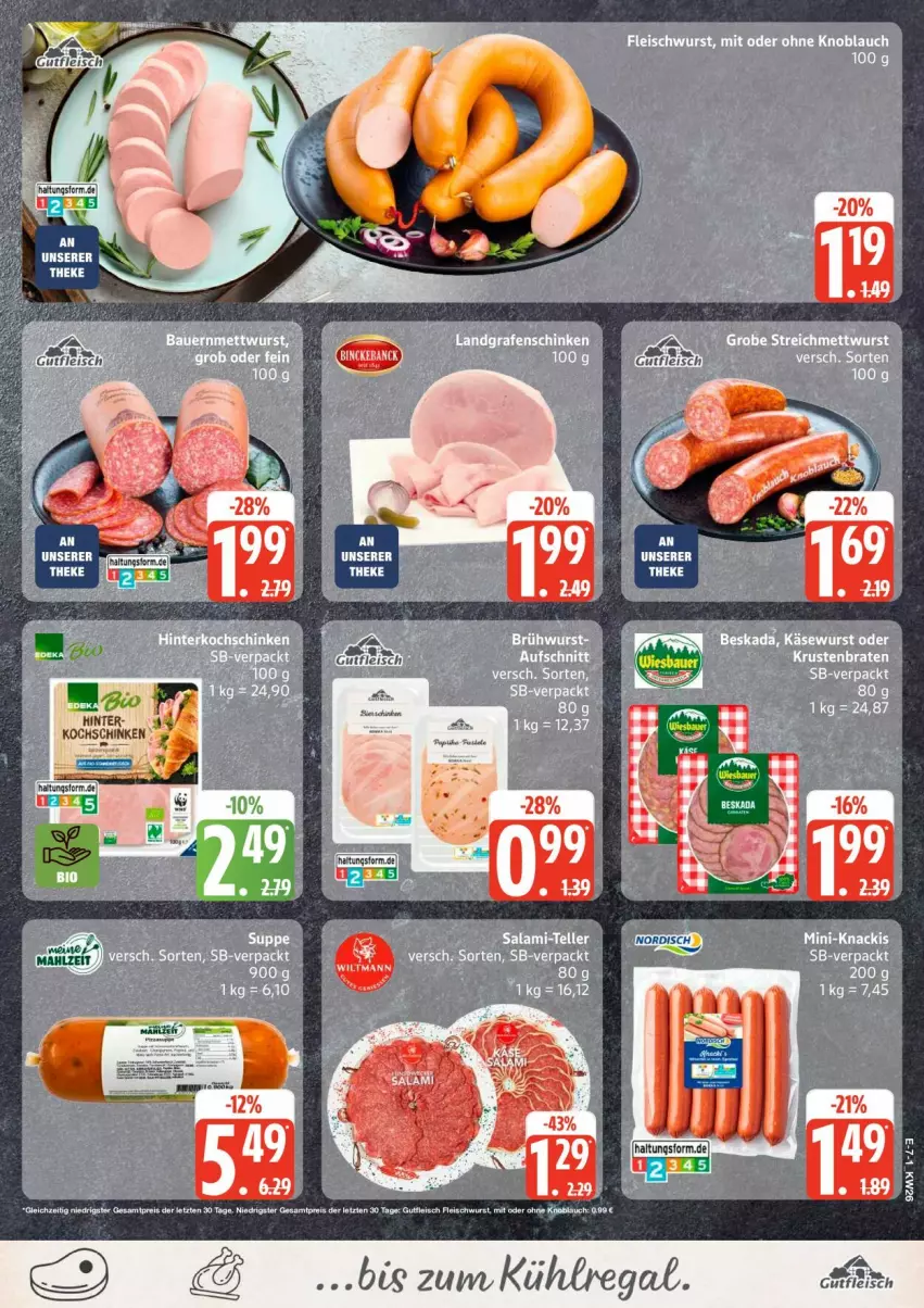 Aktueller Prospekt Edeka - Prospekte - von 22.06 bis 27.06.2026 - strona 7 - produkty: kochschinken, schinken