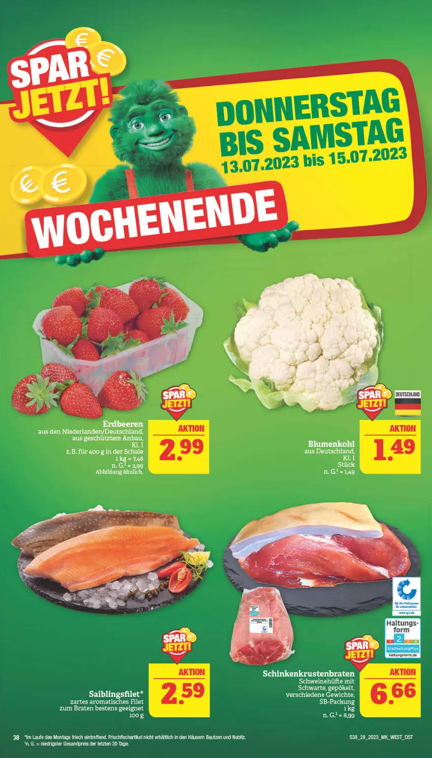 Aktueller Prospekt Marktkauf - Prospekt - von 10.07 bis 15.07.2023 - strona 38 - produkty: Bau, braten, filet, fisch, frischfisch, gin, rel, Saibling, Schal, Schale, Ti, tisch, Zelt, ZTE