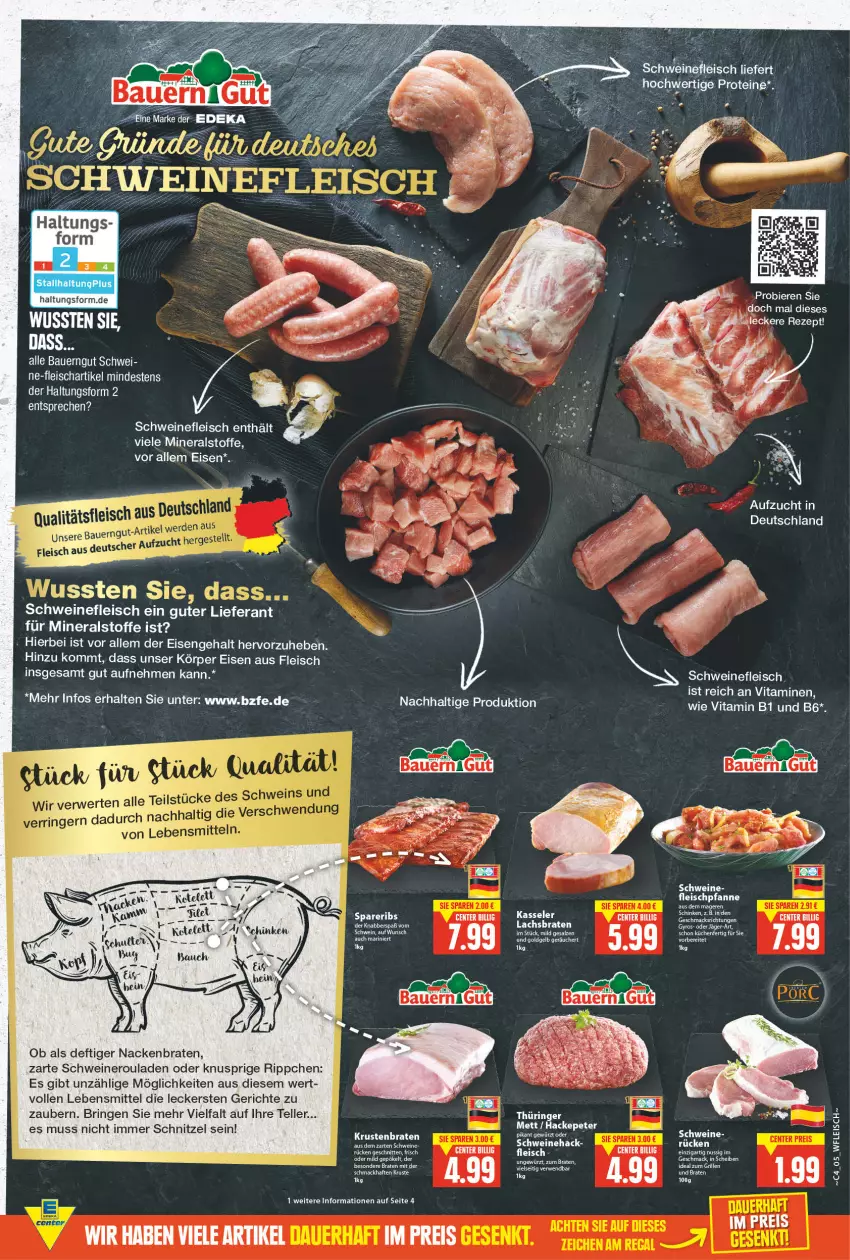 Aktueller Prospekt E Center - Angebote der Woche - von 24.01 bis 29.01.2022 - strona 5 - produkty: auer, Bau, Bauer, bauerngut, braten, eier, eis, elle, ente, fleisch, grill, gyros, HP, ideal zum grillen, küche, Küchen, lachs, Lachsbraten, lebensmittel, LG, mac, Mett, nero, pfanne, rezept, ring, rouladen, schnitzel, schwein, schweine, schweinefleisch, Schweineroulade, spareribs, teller, Ti, vita, Vitamin B, Vitamine, wein, weine