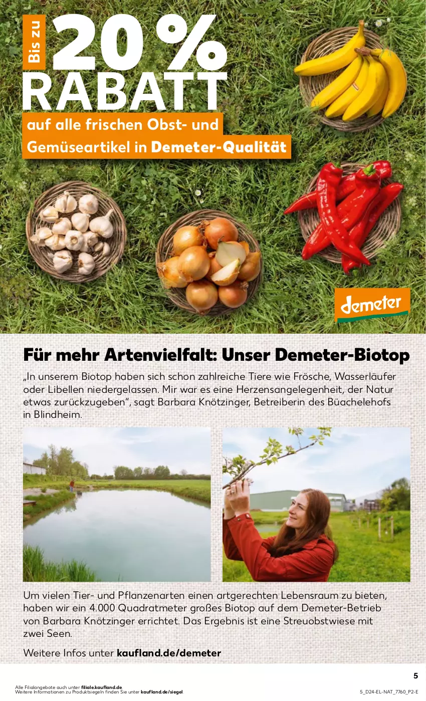 Aktueller Prospekt Kaufland - Kaufland - von 15.06 bis 21.06.2023 - strona 5 - produkty: angebot, angebote, bio, elle, Läufer, natur, obst, pflanze, pflanzen, quad, Ti, Tiere, und gemüse, wasser