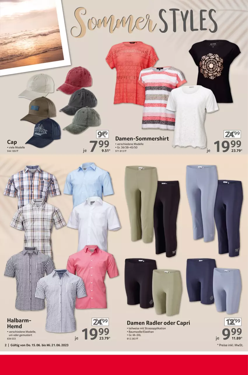 Aktueller Prospekt Selgros - Nonfood - von 15.06 bis 21.06.2023 - strona 2 - produkty: Bau, baumwolle, Cap, dell, eis, elle, hemd, Mode, radler, reis, shirt, Ti, wolle