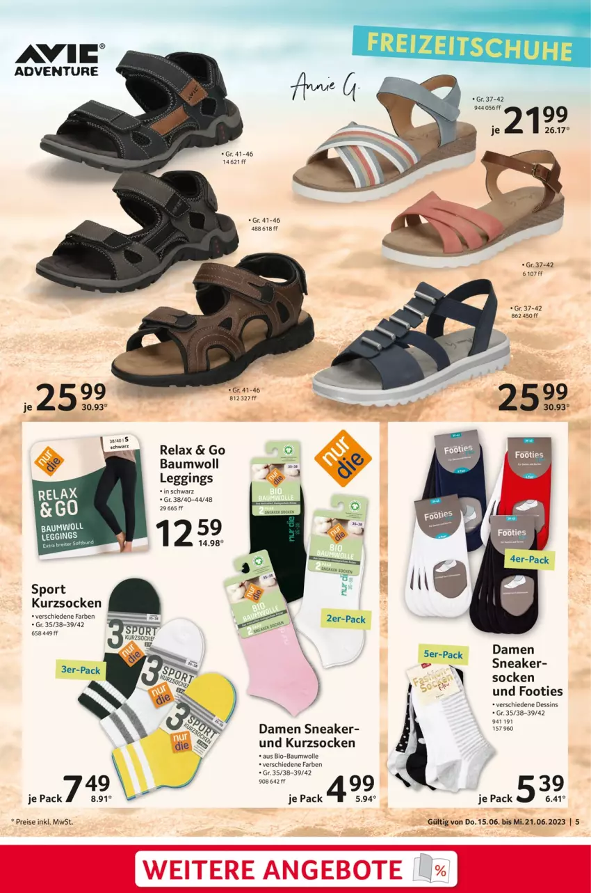 Aktueller Prospekt Selgros - Nonfood - von 15.06 bis 21.06.2023 - strona 5 - produkty: Bau, baumwolle, bio, bio-baumwolle, eis, gin, leggings, reis, rel, sneaker, socken, Sport, Ti, wolle