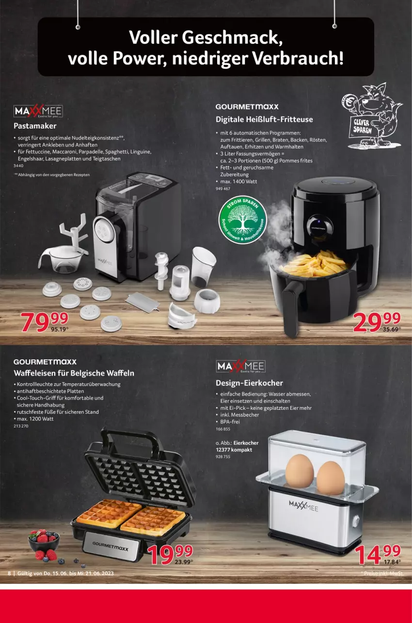 Aktueller Prospekt Selgros - Nonfood - von 15.06 bis 21.06.2023 - strona 8 - produkty: ACC, auto, Becher, braten, cin, dell, eier, Eierkocher, eis, Elan, elle, Engel, fritteuse, gourmetmaxx, grill, Kocher, lasagne, latte, LG, mac, Messbecher, pasta, Rauch, rezept, rezepte, ring, spaghetti, Tasche, taschen, tee, Ti, Tiere, tisch, tuc, Waffeleisen, waffeln, wasser, ZTE