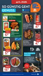 Gazetka promocyjna AldiSud - NÄCHSTE WOCHE - Gazetka - ważna od 30.09 do 30.09.2023 - strona 34 - produkty: aldi, backfisch, Bau, bauchscheiben, brustfilet, eier, eis, ente, filet, fisch, fische, Fischer, fleisch, gewürz, grill, Grillbauch, gsw, hähnchenbrust, hähnchenbrustfilet, Mantel, mit paprika, nuss, paprika, reis, rind, Schere, schwein, Speck, steak, Ti, wein