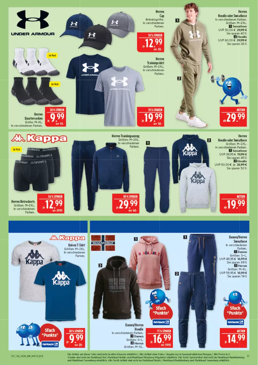 Aktueller Prospekt Marktkauf - Prospekt - von 13.09 bis 19.09.2026 - strona 37 - produkty: Anzug, Cap, eis, hose, kappa, reis, retroshorts, schuhe, shirt, shorts, socken, Sport, Sweathose, T-Shirt, Ti, trainingsanzug