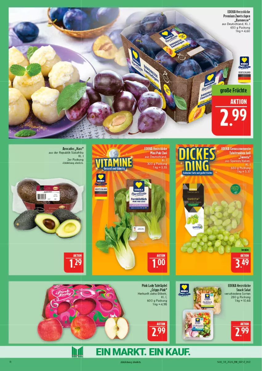 Aktueller Prospekt Marktkauf - Prospekt - von 13.09 bis 19.09.2026 - strona 8 - produkty: avocado, avocados, deka, Pink Lady, salat, snack, Ti