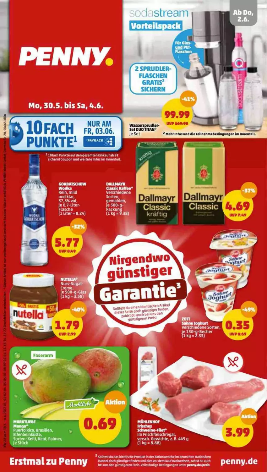 Aktueller Prospekt Penny - Prospekte - von 30.05 bis 04.06.2022 - strona 1 - produkty: eis, flasche, kraft, mango, reis, Ti, tisch, wasser, wassersprudler