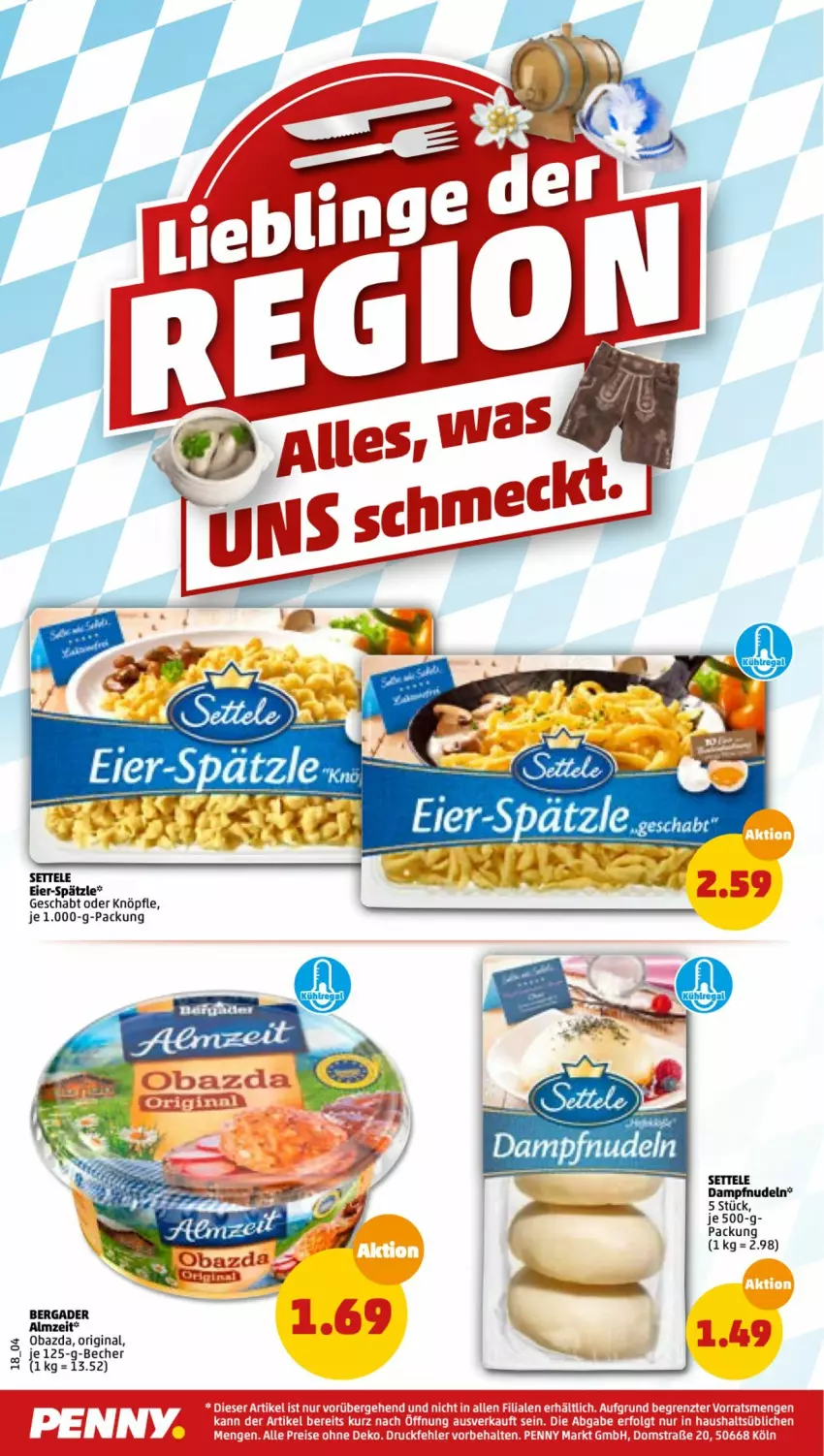 Aktueller Prospekt Penny - Prospekte - von 30.05 bis 04.06.2022 - strona 18 - produkty: Becher, bergader, eier, eis, gin, nudel, nudeln, obazda, reis, settele, ZTE