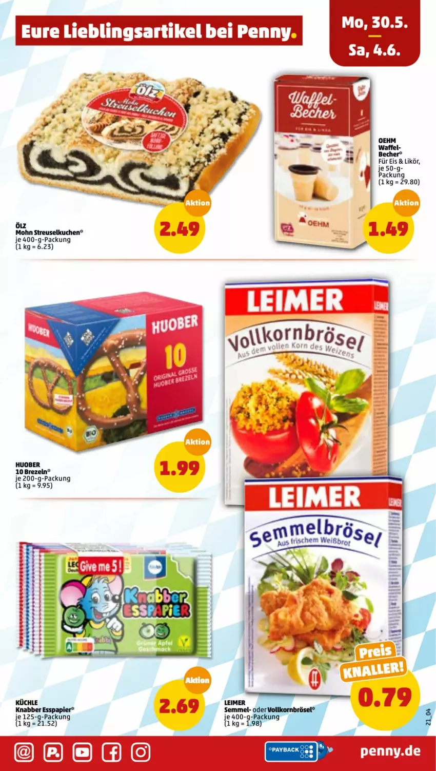 Aktueller Prospekt Penny - Prospekte - von 30.05 bis 04.06.2022 - strona 21 - produkty: Becher, eier, eis, huober, kuchen, likör, Streuselkuchen, Ti