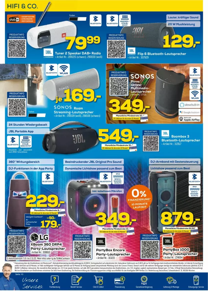 Aktueller Prospekt Euronics - Prospekte - von 05.10 bis 12.10.2022 - strona 10 - produkty: eis, gin, jbl, lautsprecher, lion, Radio, Sonos, Sport, Ti, tuner, wasser, Yo