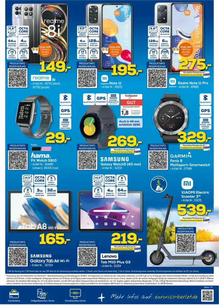 Aktueller Prospekt Euronics - Prospekte - von 05.10 bis 12.10.2022 - strona 15 - produkty: buch, eis, erde, garmin, GPS, gutschein, hama, rwe, Samsung, scooter, sim, tee, Ti