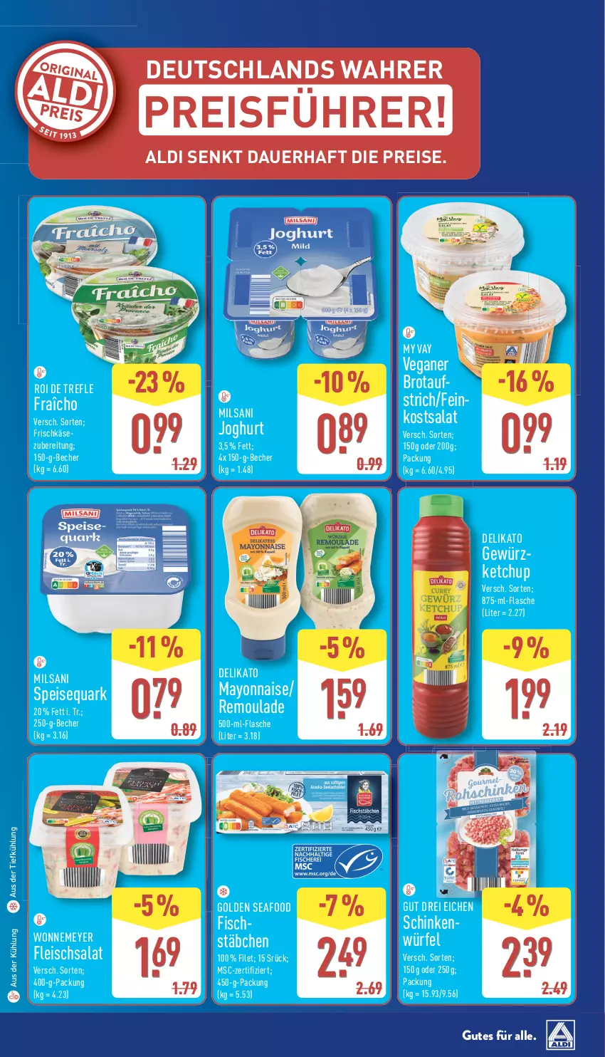 Aktueller Prospekt Aldi Nord - Von Montag - von 02.06 bis 07.06.2025 - strona 2 - produkty: aldi, auer, aufstrich, aus der tiefkühlung, Becher, brot, brotaufstrich, eis, feinkost, filet, fisch, fischstäbchen, flasche, fleisch, fleischsalat, frischkäse, frischkäsezubereitung, gewürz, gewürzketchup, joghur, joghurt, Käse, ketchup, mayonnaise, quark, reis, remoulade, salat, schinken, speisequark, Ti, würfel, Yo
