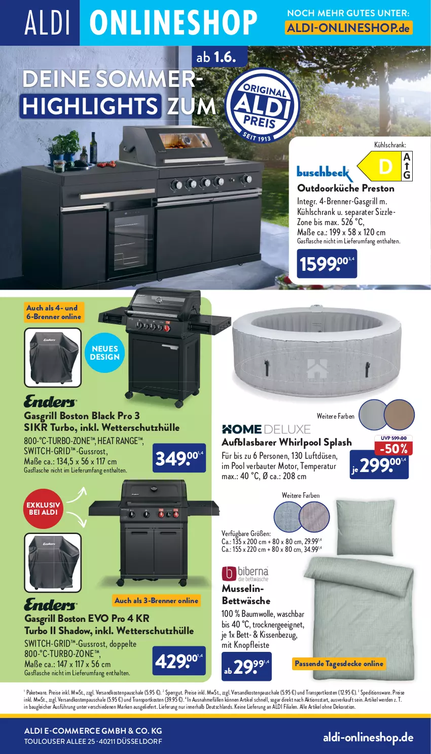Aktueller Prospekt Aldi Nord - Von Montag - von 02.06 bis 07.06.2025 - strona 39 - produkty: aldi, alle artikel ohne dekoration, Bau, baumwolle, bett, bettwäsche, decke, dekoration, eis, erde, Ergee, gasgrill, grill, kissen, Kissenbezug, küche, kühlschrank, lack, ndk, pool, reis, rum, Schal, Schale, Schrank, schutzhülle, Sport, tagesdecke, Ti, Trockner, Whirlpool, wolle