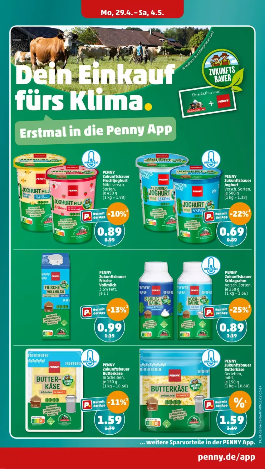 Aktueller Prospekt Penny - Prospekte - von 29.04 bis 04.05.2024 - strona 19 - produkty: auer, Bau, Bauer, butter, butterkäse, Käse, schlagrahm, Ti