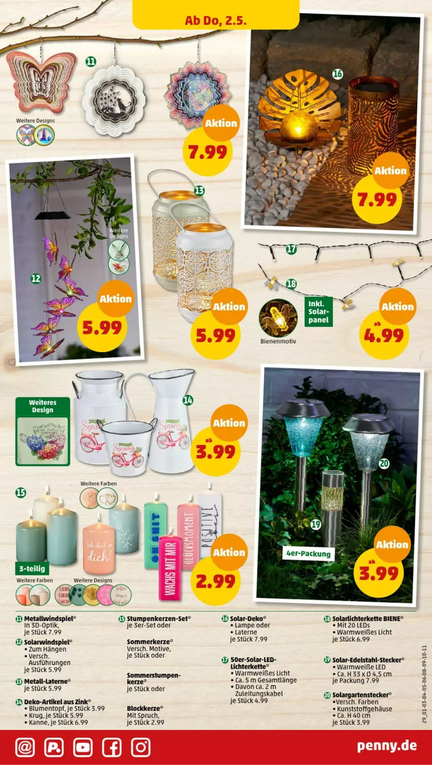 Aktueller Prospekt Penny - Prospekte - von 29.04 bis 04.05.2024 - strona 29 - produkty: blume, blumen, edelstahl, Garten, kerze, Kette, Lampe, laterne, leds, lichterkette, Ti, topf