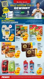 Gazetka promocyjna Penny - Prospekte - Gazetka - ważna od 04.05 do 04.05.2024 - strona 14 - produkty: cola, domestos, duschdas, duschgel, eier, eis, elle, ente, gewinnspiel, grill, grillsauce, kartoffel, knorr, magnum, mayonnaise, mozzarella, pfanni, Rauch, rel, Ria, rwe, salat, sauce, saucen, Ti, wc-gel, Yo, ZTE