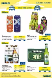Gazetka promocyjna Metro - Wochen-Angebote Händler - Gazetka - ważna od 23.08 do 23.08.2025 - strona 5 - produkty: angebot, bier, drink, eis, energy drink, flasche, getränk, getränke, jever, krombache, krombacher, Palette, red bull, reis, Ti, tiefpreis