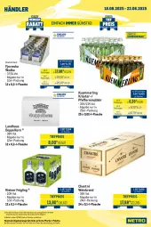 Gazetka promocyjna Metro - Wochen-Angebote Händler - Gazetka - ważna od 23.08 do 23.08.2025 - strona 7 - produkty: chantré, doppelkorn, eis, flasche, getränk, getränke, kleiner feigling, korn, kräuter, kuemmerling, leine, likör, merl, Metro, metro gastro, Palette, pfeffer, pfefferminzlikör, reis, Ti, tiefpreis, wein, weinbrand, wodka
