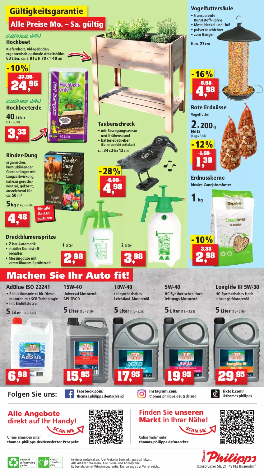 Aktueller Prospekt Thomas Philipps - Prospektwerbung - von 08.08 bis 13.08.2022 - strona 8 - produkty: abholpreise, adblue, alle preise sind abholpreise, angebot, angebote, auto, batterie, batterien, Behälter, Bewegungssensor, blume, blumen, Clin, decke, Deckel, Diesel, dünger, eis, ente, erde, erdnuss, erdnüsse, Garten, Handy, Holz, LG, longlife, mac, motorenöl, nuss, papier, reis, rind, rinder, Ti, tisch, usb, Vogelfutter