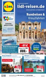 Gazetka promocyjna Lidl - Rundreisen & Kreuzfahrten - Gazetka - ważna od 15.10 do 15.10.2023 - strona 1 - produkty: Bad, buch, decke, eier, eis, kreuzfahrten, reis, Ti, uhr