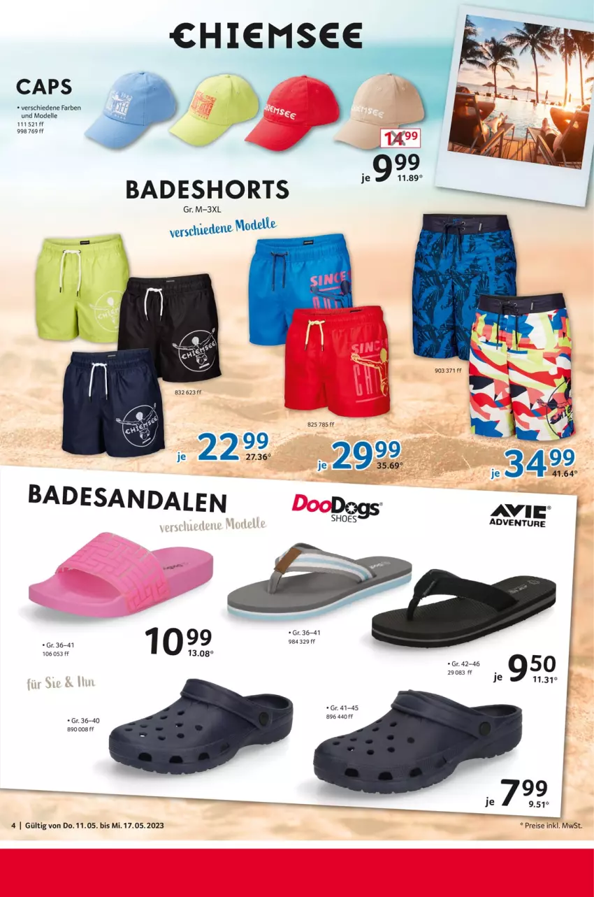 Aktueller Prospekt Selgros - Nonfood - von 11.05 bis 17.05.2023 - strona 4 - produkty: Bad, badeshorts, Cap, dell, eis, elle, Mode, reis, sandale, sandalen, shorts, Ti