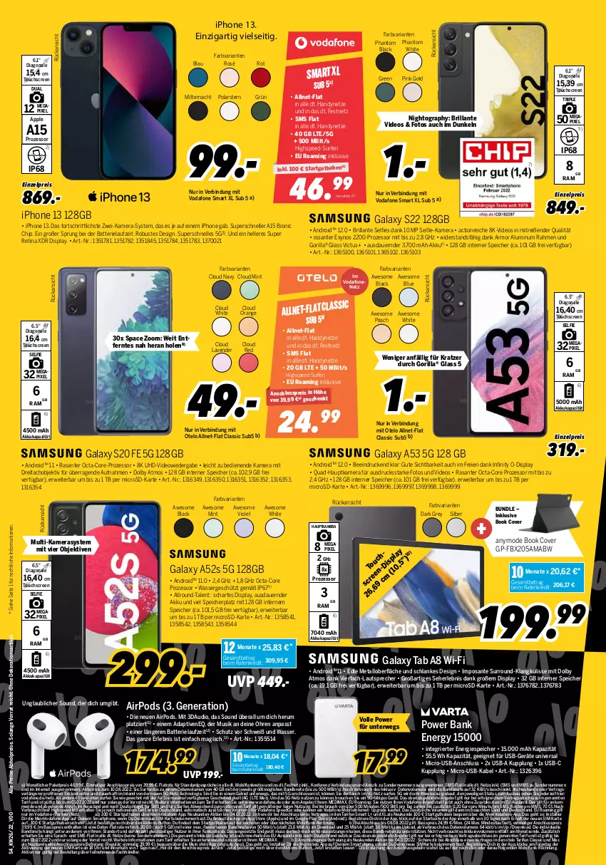 Aktueller Prospekt Medimax - MEDIMAX Prospekt KW26 2022 - von 24.06 bis 30.06.2022 - strona 4 - produkty: abholpreise, akku, angebot, Apple, auer, auto, Bank, batterie, Bau, beko, bio, Brei, dekoration, deo, eis, Elan, elle, google play, Handy, hauptkamera, iphone, IPhone 13, kamera, Kameras, lack, lautsprecher, LG, mab, microsd, mint, Mode, octa-core prozessor, orange, Pods, quad, Rauch, reis, Ria, rum, rwe, SANTE, sim, smartphone, spee, Surf, Ti, Tiere, tisch, touchscreen, uhd, uhr, usb, vodafone, wasser, ZTE