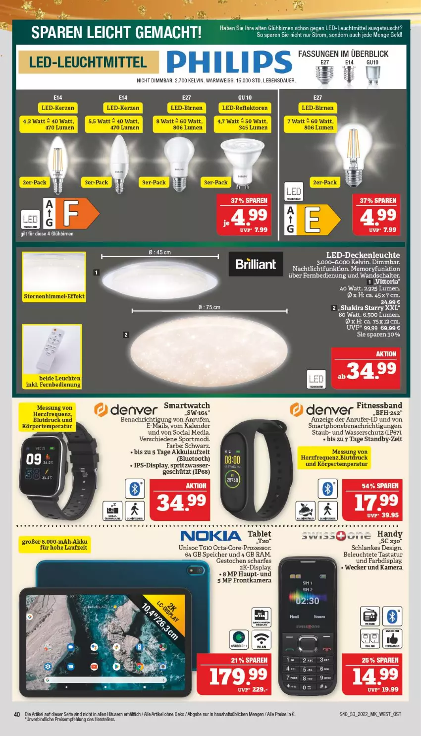 Aktueller Prospekt Marktkauf - Prospekt - von 11.12 bis 17.12.2022 - strona 40 - produkty: akku, auer, Birnen, eis, elle, fernbedienung, frontkamera, Handy, ips-display, kamera, kerze, LED-Kerze, Leuchte, leuchten, leuchtmittel, Nachtlicht, nokia, reis, Schal, smartphone, smartwatch, Sport, tablet, Tastatur, teller, Ti, wasser, weck