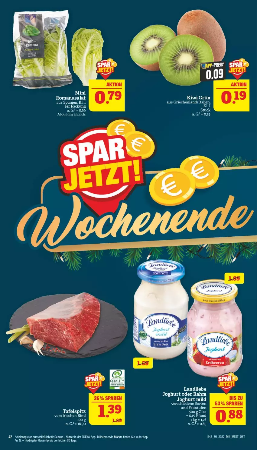 Aktueller Prospekt Marktkauf - Prospekt - von 11.12 bis 17.12.2022 - strona 42 - produkty: aktionspreis, deka, eis, joghur, joghurt, joghurt mild, landliebe, nuss, reis, Romanasalat, salat, tafelspitz, Ti, ZTE