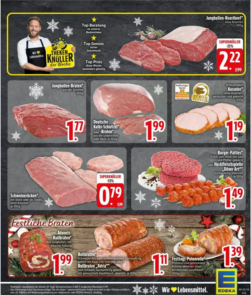 Aktueller Prospekt Edeka - Prospekte - von 08.12 bis 13.12.2025 - strona 17 - produkty: beef, eis, ente, fleisch, Fleischspieße, früchte, hackfleisch, jungbullen, kasseler, Kette, roastbeef, Ti, Yo