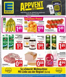 Gazetka promocyjna Edeka - Prospekte - Gazetka - ważna od 13.12 do 13.12.2025 - strona 3 - produkty: auer, Bau, Bauer, clementinen, deka, eis, feinwaschmittel, flasche, frucht, fruchtsaft, HP, leberkäs, milch, mini-rispentomaten, Nektar, perwoll, reis, rind, rinder, rispentomaten, saft, Ti, tomate, tomaten, waschmittel, weihnachten, wein, weine