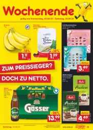 Gazetka promocyjna Netto Marken-Discount - Filial-Angebote - Gazetka - ważna od 24.06 do 24.06.2023 - strona 29 - produkty: angebot, banane, bananen, bestpreis, eis, gösser, kaffee, lindt, melitta, natur, natur radler, pralinen, radler, reis, südzucker, Ti, ZTE, zucker