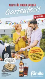 Gazetka promocyjna Famila - Prospekte - Gazetka - ważna od 05.08 do 05.08.2023 - strona 1 - produkty: bacardi, bratwurst, ente, flasche, Garten, Käse, kochschinken, merl, nuss, schinken, Spezi, spinat, wurst