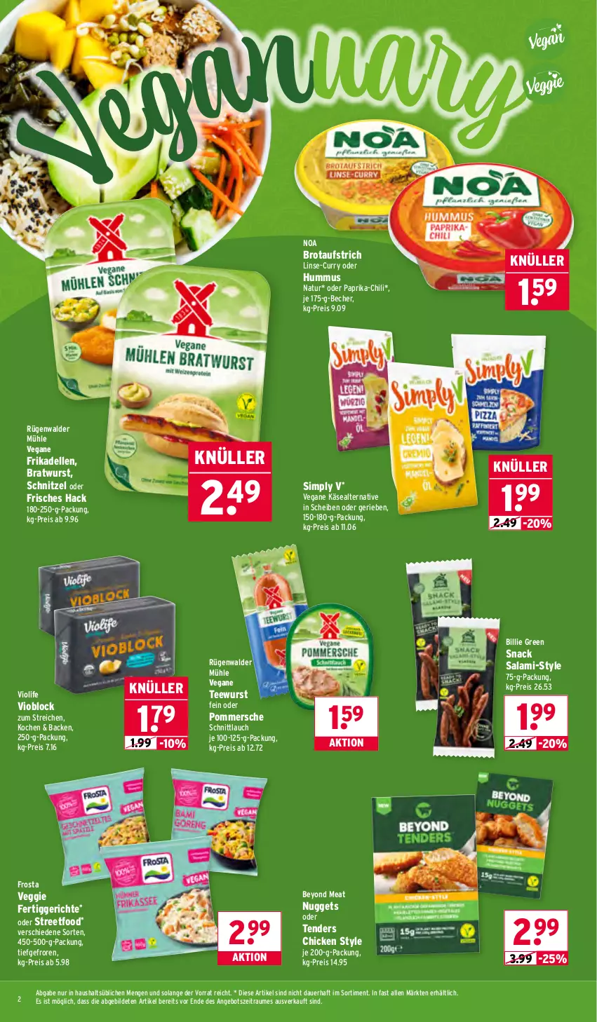Aktueller Prospekt Wasgau - von 05.01 bis 10.01.2026 - strona 2 - produkty: angebot, auer, aufstrich, Becher, bratwurst, brot, brotaufstrich, chili, curry, dell, eis, elle, enders, fertiggericht, fertiggerichte, frikadellen, frosta, hummus, Käse, natur, nuggets, paprika, Pommersche, reis, rügenwalder, rügenwalder mühle, salami, schnittlauch, schnitzel, sim, snack, tee, teewurst, tender, Ti, veggie, wurst, Yo