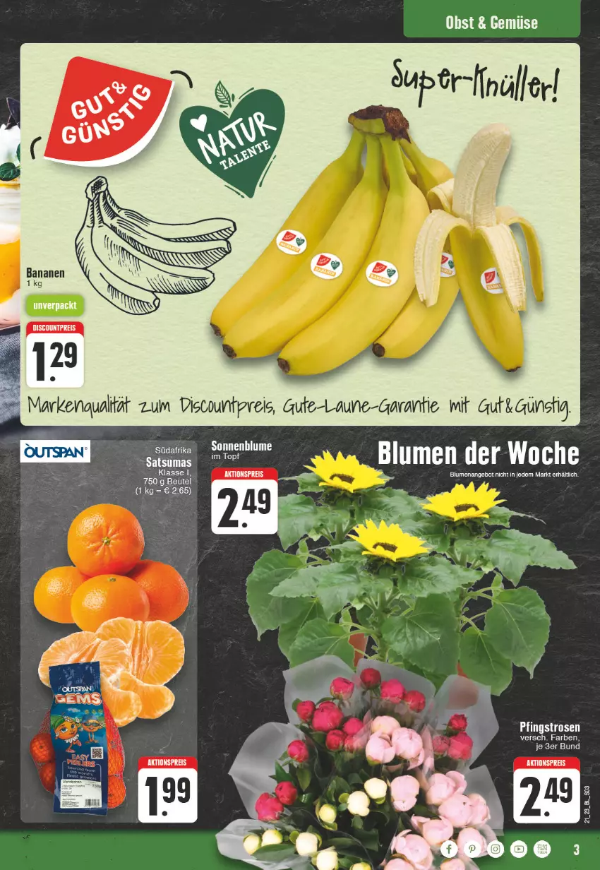 Aktueller Prospekt E Center - Angebote der Woche - von 22.05 bis 27.05.2023 - strona 3 - produkty: aktionspreis, banane, bananen, eis, ente, obst, Pfingstrosen, reis, rosen, Ti