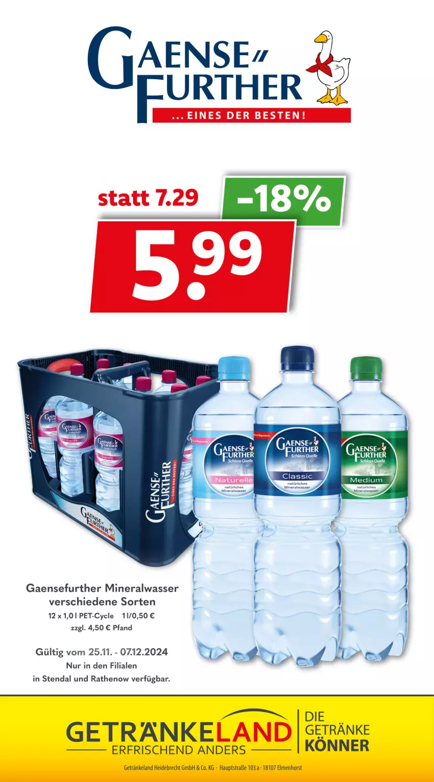 Aktueller Prospekt Getraenkeland - von 25.11 bis 07.12.2024 - strona 12 - produkty: Alwa, Elan, elle, getränk, getränke, mineralwasser, natur, rel, Ti, wasser