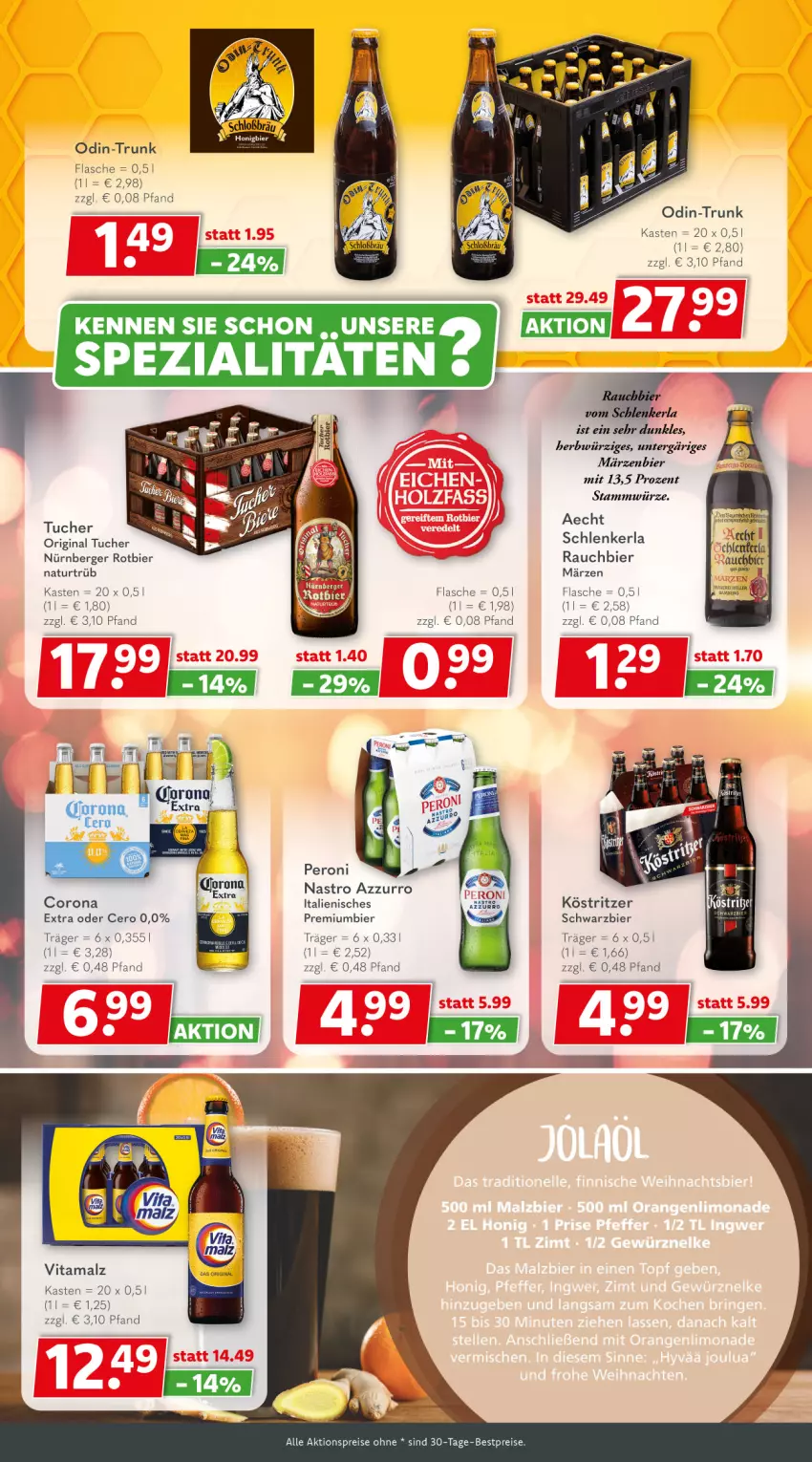 Aktueller Prospekt Getraenkeland - von 25.11 bis 07.12.2024 - strona 4 - produkty: aktionspreis, Bau, Berger, bestpreis, bestpreise, bier, eis, flasche, gin, köstritzer, natur, nürnberger, Peroni, Premiumbier, Rauch, reis, Spezi, Ti, tuc, Tucher, vita